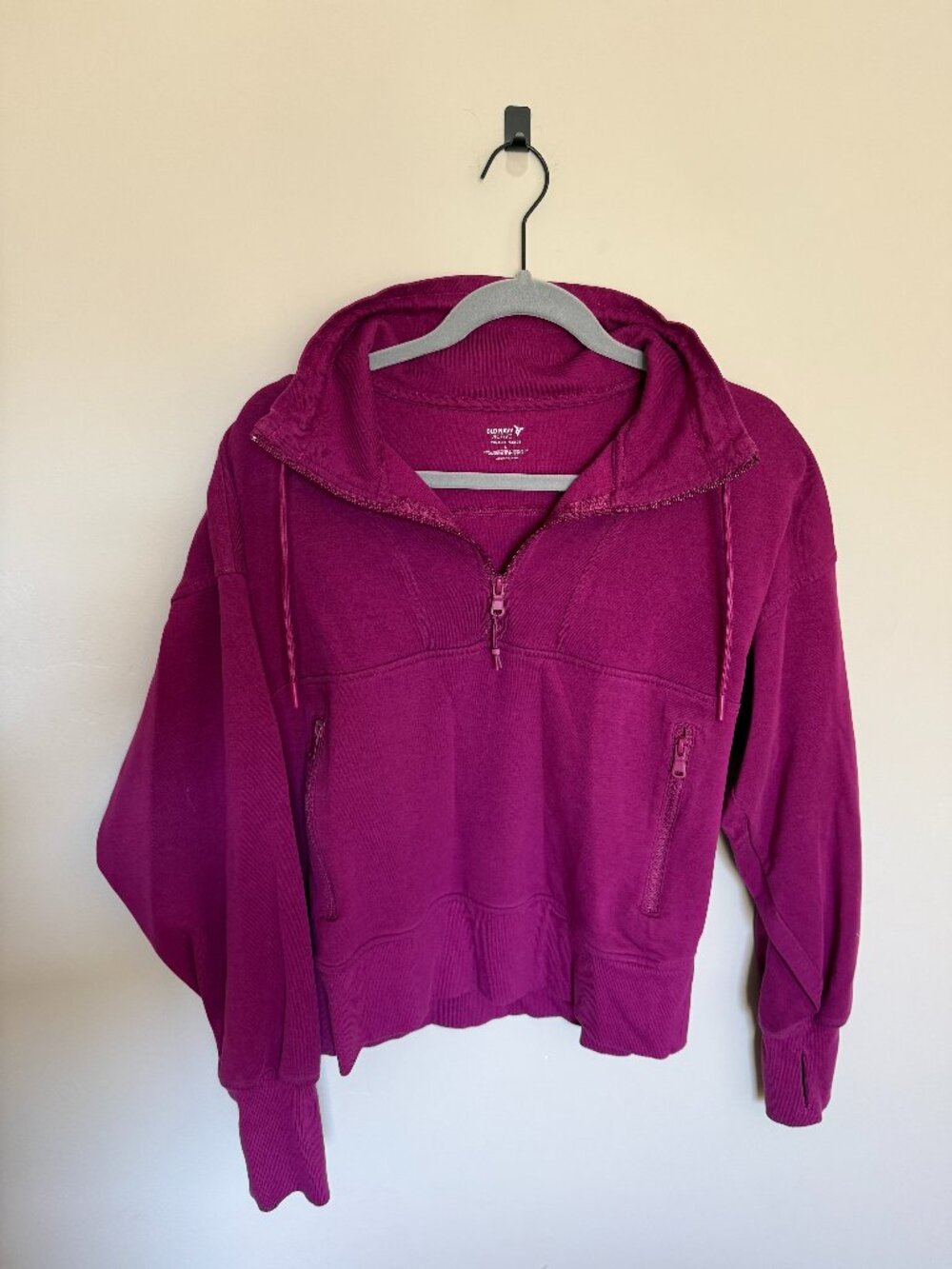 Old Navy Dynamic Fleece Half Zip Hoodie Magenta Pink Women's XL